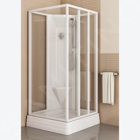 Ravak Supernova - Cabine de douche 80x80 cm, avec receveur et accessoires, blanc/verre clair 83644112Z1 (1/3)