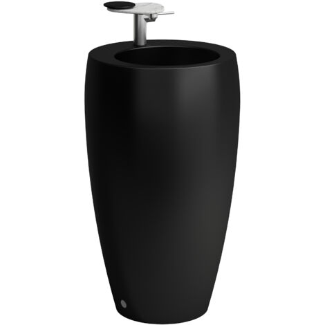 Laufen Il Bagno Alessi - Vasque sur pied 53x90x53 cm, trou pour robinet, noir mat H8119727161041 (1/5)