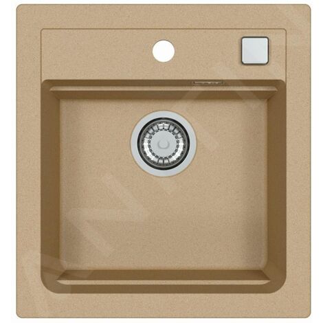 Alveus Atrox - Évier en granit 470x500 mm, avec commande de vidage, beige 1131988 (1/3)
