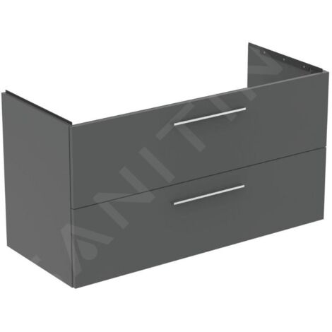 Ideal Standard i.Life B - Meuble-lavabo, 63x120x51 cm, 2 tiroirs, droite, gris mat quartz T5587NG (1/4)