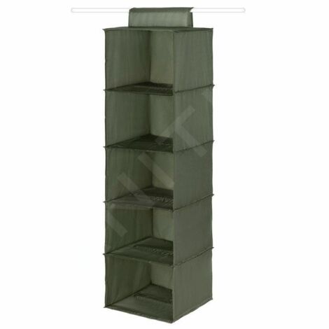 Compactor Organisation de penderie - Organiseur suspendu 30x30x105 cm, 5 compartiments, vert RAN10871 (1/5)