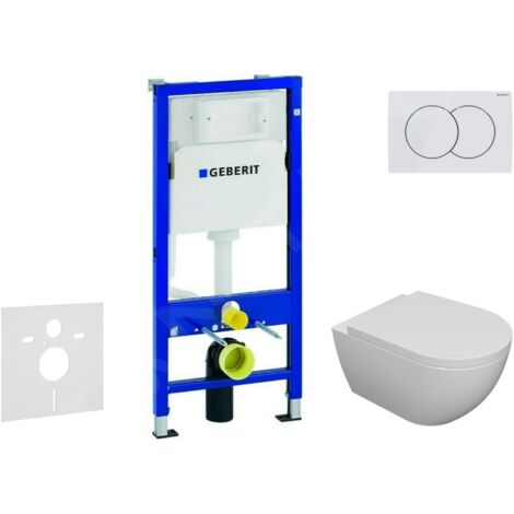Geberit Duofix - Set de bâti-support, cuvette Oudee et abattant softclose, plaque de déclenchement Delta01, blanc alpin