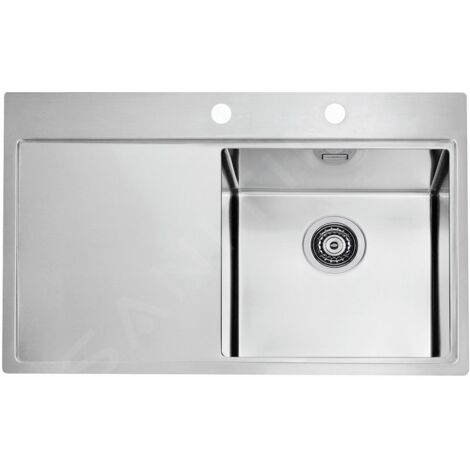 Alveus Pure - Évier 790x525 mm, avec commande de vidage, droite, inox 1103651 (1/3)