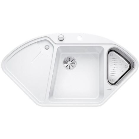 Blanco Delta II - Évier en silgranit 1042x560 mm, avec commande de vidage et accessoires, InFino, blanc 523673 (1/3)