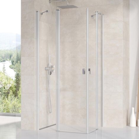 Ravak Chrome - Porte de douche CRV2-100, 980-1000 mm, satiné/verre transparent 1QVA0U00Z1 (1/5)