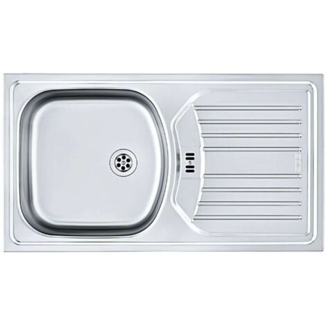Franke – Évier inox 1 bac ETN 614 Nova 6/4 – Dimensions 780x435 mm – Découpe 760x415 mm – Égouttoir réversible à droite ou à gauche (1/3)