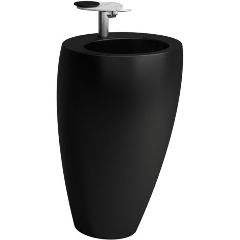 Laufen Il Bagno Alessi - Vasque sur pied 52x85x53 cm, trou pour robinet, noir mat H8119717161041 (1/5)
