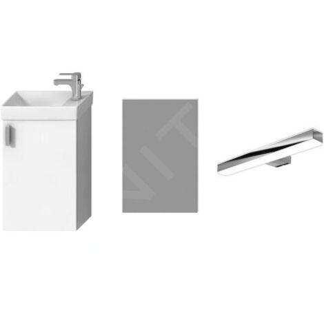 Jika Petit - Set meuble avec lave-mains, miroir et éclairage, blanc H45J5141753001 (1/2)
