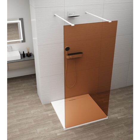 ESCA WHITE MATT Panneau en verre de douche de 1 pièce, en verre Marron, 1500 mm (1/5)