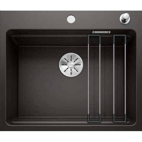 Blanco Etagon 6 - Évier en silgranit, 600x510 mm, avec commande de vidage et avec rails, noir 525889 (1/6)