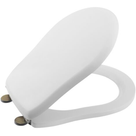 RETRO Siège toilette Soft Close, polyester, blanc/bronze (1/5)