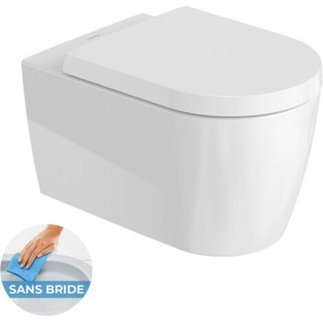 Duravit – Cuvette WC suspendu HygieneFlush – Abattant Softclose – Rimless – HygieneGlaze – Céramique blanche – 45790920A1 (1/5)