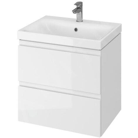 Cersanit Moduo - Meuble-lavabo, 57x60x45cm, 2 tiroirs, blanc S929-010 (1/2)