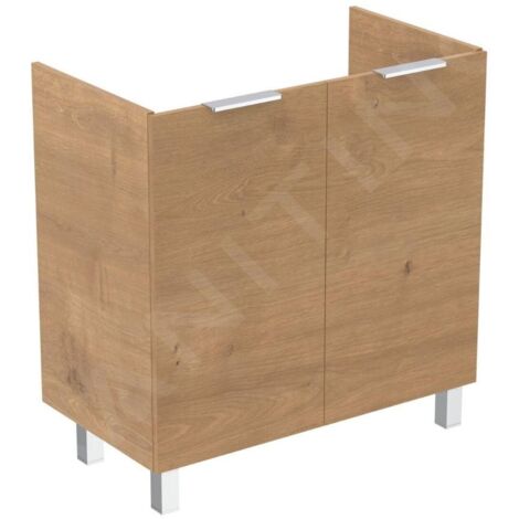 Ideal Standard Eurovit - Meuble-lavabo, 84x80x44 cm, 2 porte, charnières G/D, chêne R0262Y8 (1/3)