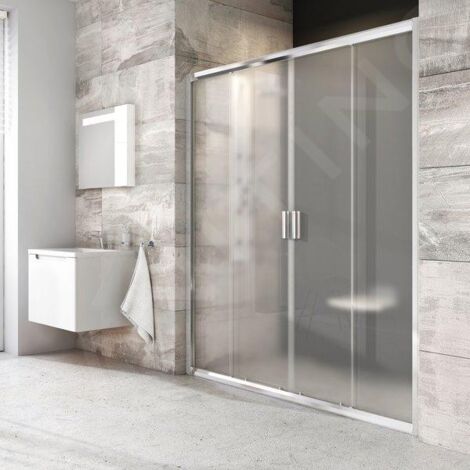 Ravak Blix - Porte de douche en quatre parties BLDP4-130, 1270-1310 mm, aluminium brillant/verre Grape 0YVJ0C00ZG (1/5)