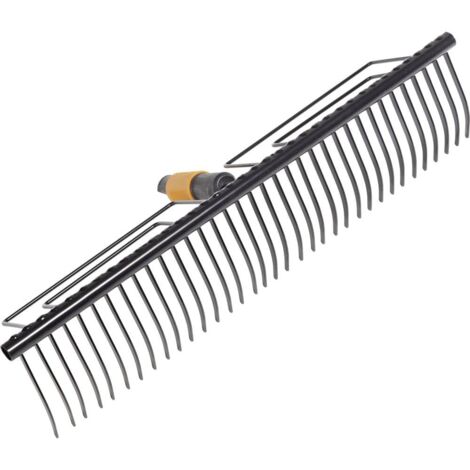 Fiskars – Râteau QuikFit 580 mm 35 dents – Acier au carbone trempé – Nettoyage rapide des débris – Compatible avec manches QuikFit