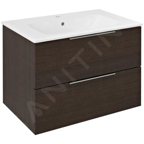 Sapho Cirasa - Meuble lavabo, 70x52x46 cm, 2 tiroirs, pin rustique CR701-1616 (1/4)