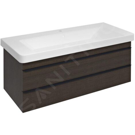 Sapho Sitia - Meuble lavabo 101x50x44 cm, 2 tiroirs, pin rustique SI105-1616 (1/5)
