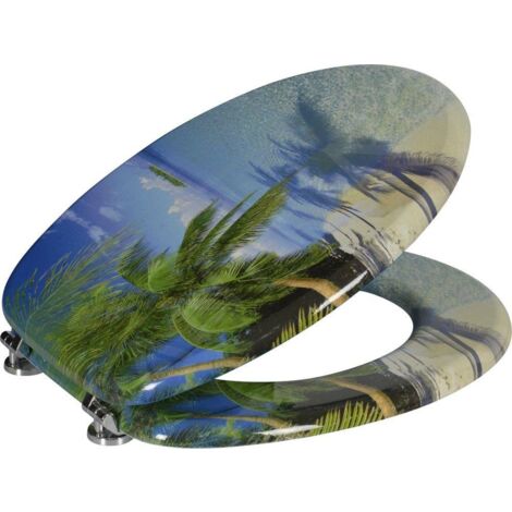 Aqualine Funny - Abattant de toilette avec impression de palmier HY-S351 (1/2)