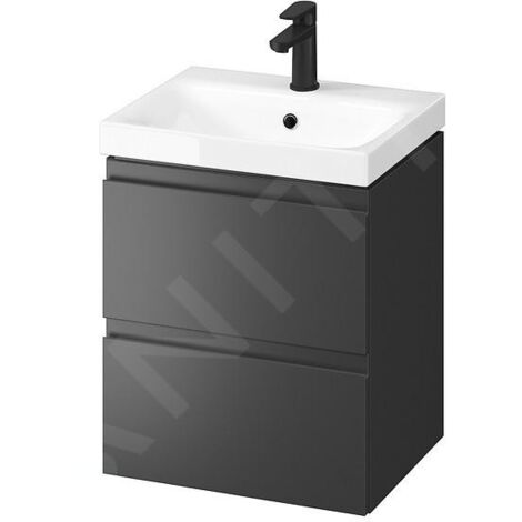 Cersanit Moduo - Meuble avec lavabo, 57x49x40 cm, 2 tiroirs, anthracite S801-482 (1/2)