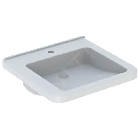 Geberit Selnova Comfort - Lavabo Square, 550x525 mm, pour personne à mobilité réduite, avec un trou de robinetterie, sans (1/2)