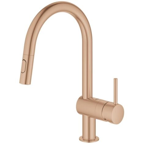 Grohe Minta - Mitigeur d'évier avec douchette extractible, Warm Sunset brossé 32321DL2
