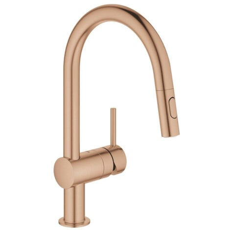 Grohe Minta - Mitigeur d'évier avec douchette extractible, Warm Sunset brossé 32321DL2