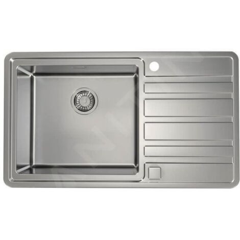 Alveus Rando - Évier 860x500 mm, avec commande du vidage, bac à gauche, inox 1131207 (1/3)
