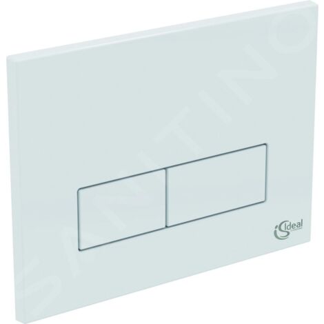 Ideal Standard – Plaque de commande WC mécanique – Commande à double chasse – Finition blanche en plastique – Idéal pour salle de bain - W3708AC