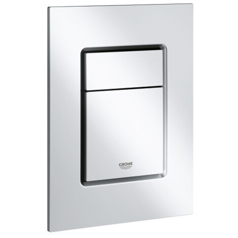 Grohe – Plaque de commande WC chrome mat – Double touche avec système EcoJoy – Dimensions 130 x 172 mm – Compatible mécanisme AV1 – 37535P00 (1/6)