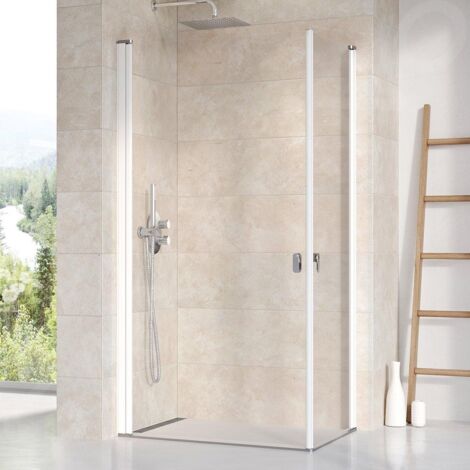 Ravak Chrome - Porte de douche CRV1-80, 780-800 mm, blanc/verre transparent 1QV40101Z1 (1/5)
