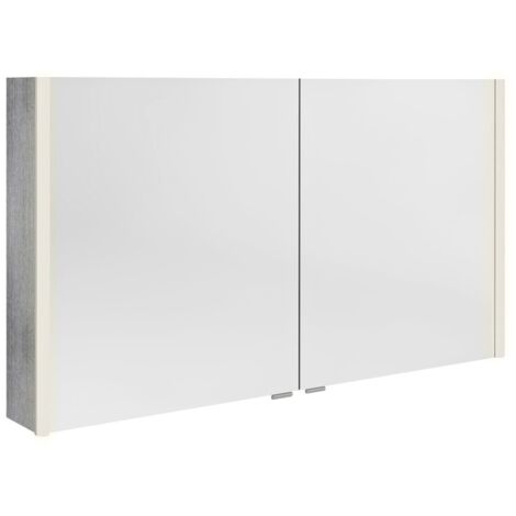 ALIX Armoire à glace avec éclairage LED, 2 portes, 126x70x17,5cm, chêne argenté (1/2)
