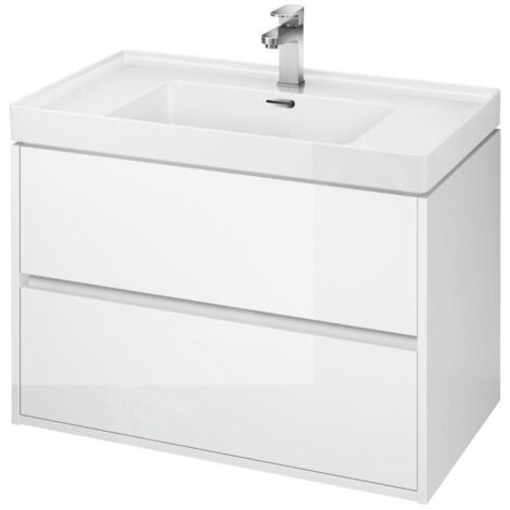 Cersanit Crea - Meuble-lavabo, 53x79x45 cm, 2 tiroirs, blanc S924-004 (1/2)