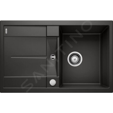 Blanco Metra 45 - Évier en silgranit, 770x490 mm, avec commande de vidage, noir 525917 (1/4)