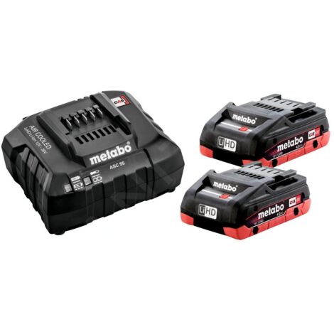 Metabo Accessoires - Set chargeur 4A, 2 batteries LiHD 18 V 4.0 Ah 685191000