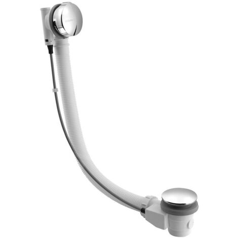 Polysan Accessoires - Garniture de vidage pour baignoire avec bowden, longueur 1275 mm, bouchon 72 mm, chrome 71683