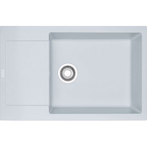 Franke – Évier en fragranit 1 bac 78x50 cm – Bonde à panier 3 1/2“ avec trop-plein – Siphon compact 6/4“ – Montage sur plan (1/2)