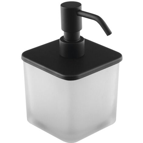 Distributeur de savon FLORI avec remplacement, noir mat (1/2)