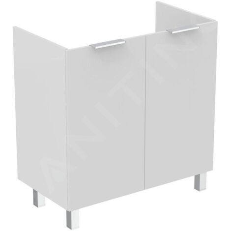 Ideal Standard Eurovit - Meuble-lavabo, 84x80x44 cm, 2 porte, charnières G/D, blanc brillant R0262WG (1/3)