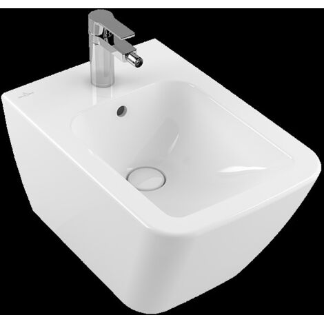Villeroy & Boch Finion - Bidet suspendu avec trop-plein, 375x560 mm, avec CeramicPlus, blanc alpin 446500R1 (1/5)