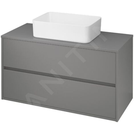 Cersanit Crea - Meuble-lavabo, 53x100x45 cm, 2 tiroirs, gris S924-020 (1/2)