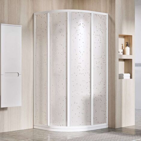 Ravak Supernova - Cabine de douche quart de rond en quatre parties SKCP4-90, 88-90 cm, blanc/Pearl 3117O10211 (1/4)