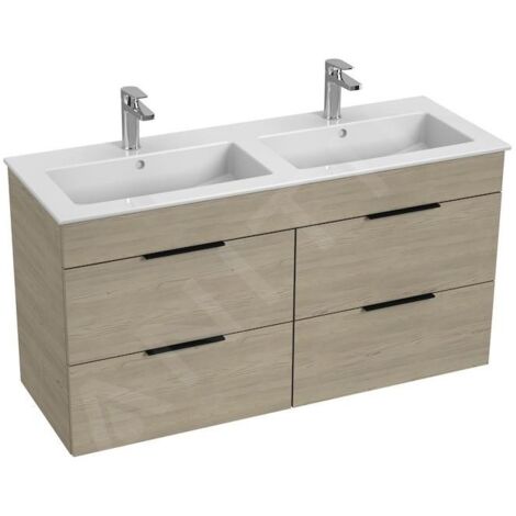 Jika Cube - Meuble avec double-lavabo 118x43x61 cm, frêne H4536621765141 (1/2)