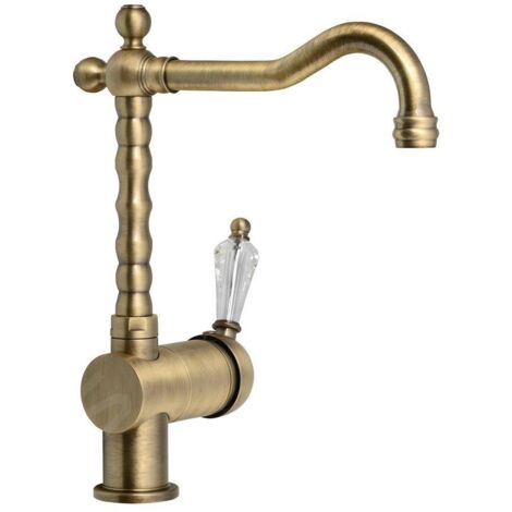 Sapho Kirké - Mitigeur d'évier, manette cristal, bronze KI14KB (1/4)