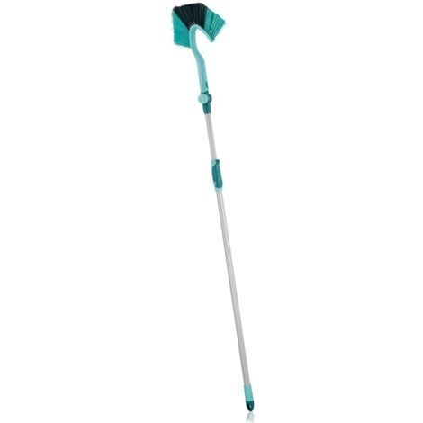 Leifheit – Brosse de nettoyage 41510 – Aluminium noir turquoise – Tête de balai Dusty avec manche télescopique 190 cm – Pour nettoyage efficace (1/10)