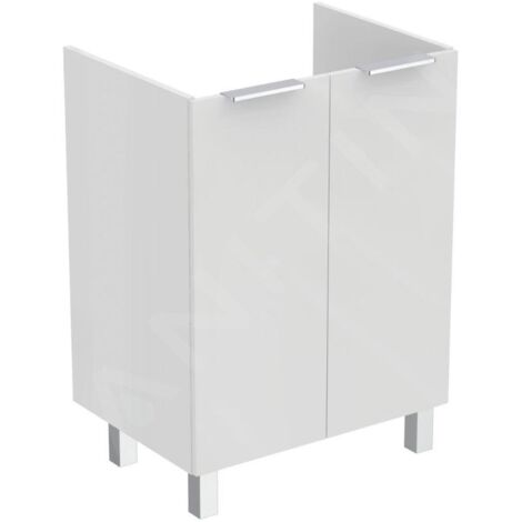 Ideal Standard Eurovit - Meuble-lavabo, 84x60x44 cm, 2 porte, charnières G/D, blanc brillant R0258WG (1/3)