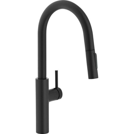 Franke – Mitigeur d'évier avec douchette extractible noir mat – Hauteur 435 mm – Débit 9 l/min – Technologie SLIDE IN pour remise en place rapide (1/2)