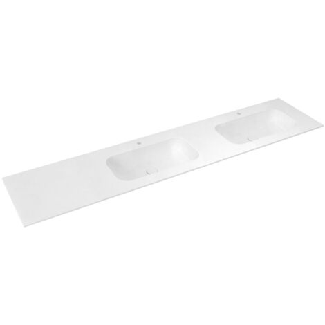 ARUBA Double-Washbasin à droite, 250x51,5 cm, Rockstone blanc mat (1/5)