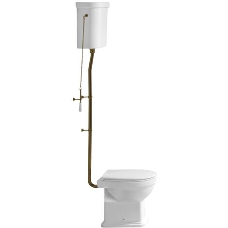 CLASSIC Bowl toilette avec réservoir d'eau, S-Trap, blanc-bronze (1/2)