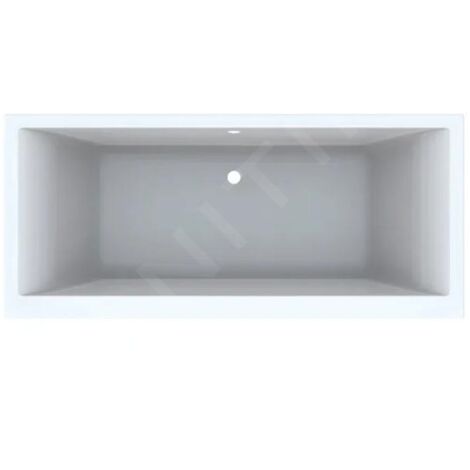 Geberit – Baignoire rectangulaire 1800x800mm – Céramique sanitaire blanc brillant – Évacuation centrale Ø52mm – Pour 2 personnes avec pieds (1/3)